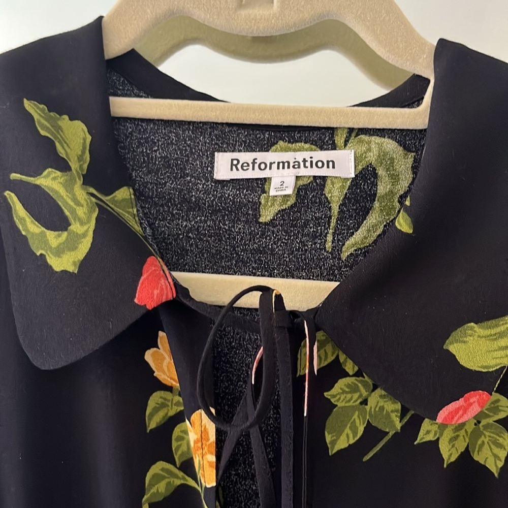 Reformation Will Mini Dress in Night Bloom - Picture 6 of 11